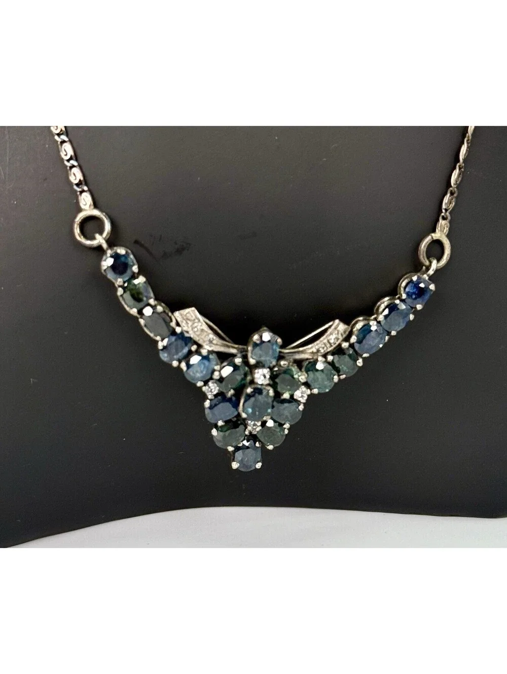 Vintage Gori & Zucchi 925 Italy Blue Spinel Sterling Silver Jewelry Set Arezzo
